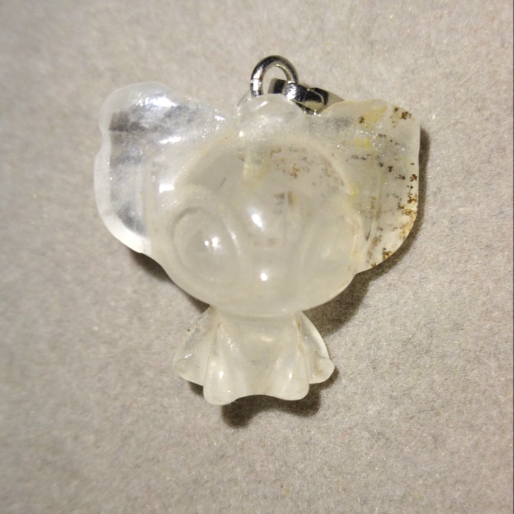 Crystal stitch pendant #4 garden quartz